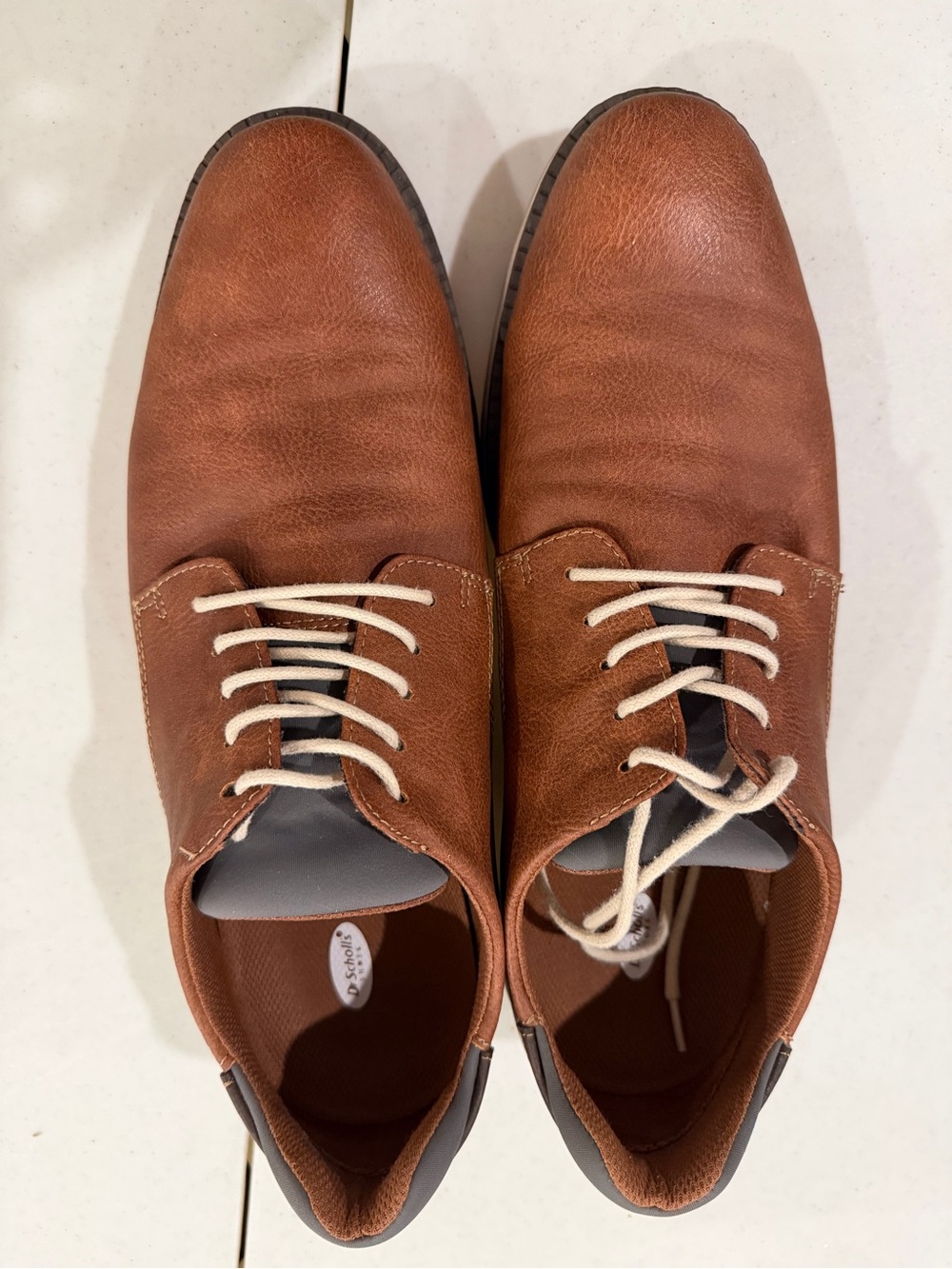 Dr. Scholl's Men's Tan Leather Lace-Up Oxfords